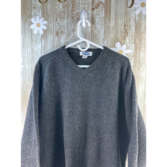 Old Navy‎ 100% Lambswool Mens Pullover Sweater Sz 2XL Dark Gray V-Neck - Picture 3 of 8